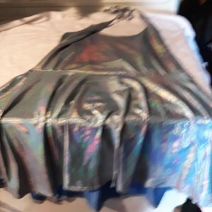 Shein Curve Holographic Halter Mini Dress